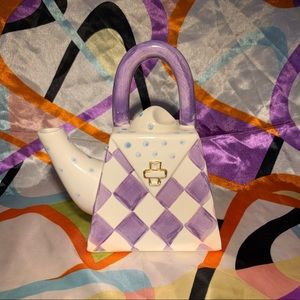 FUNKY PURPLE PURSE TEA POT
